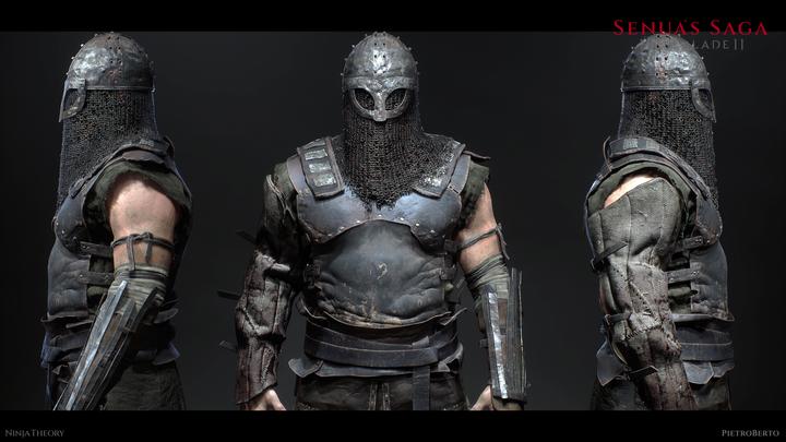 Armored Slaver bust 360 render - Hellblade 2