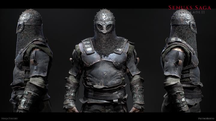 Armored Slaver bust 360 render - Hellblade 2