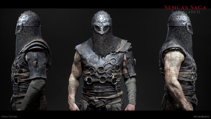Armored Slaver bust 360 render - Hellblade 2