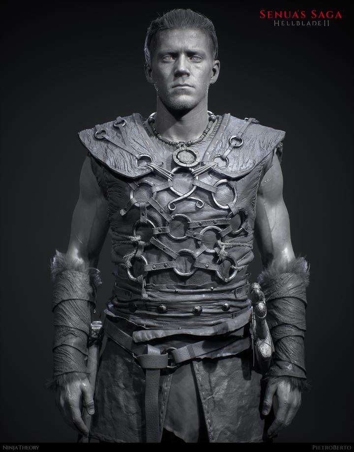 Thorgest clay bust render - Hellblade 2