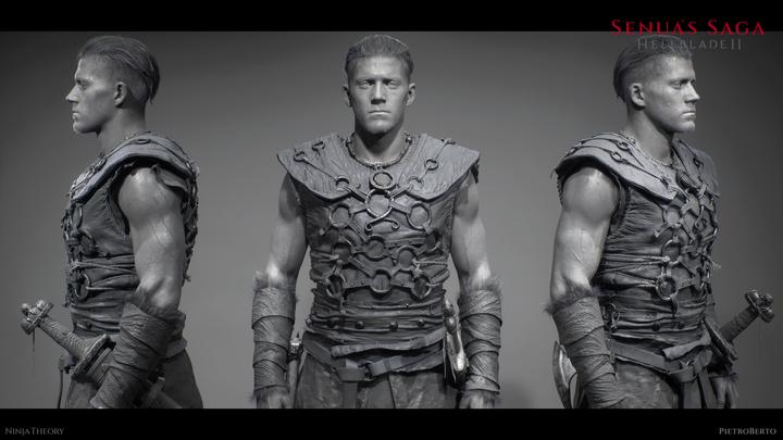 Thorgest clay bust 360 render - Hellblade 2